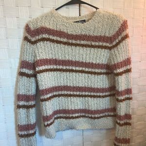 Freshman 1996 Cream & Pink Striped Sweater, Size L. Worn twice, no stains/rips.